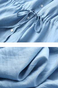 Summer New Women Blue Sleeveless Dress C2900