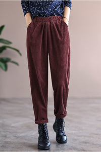 Autumn Winter Simple Long Corduroy Pants C2974