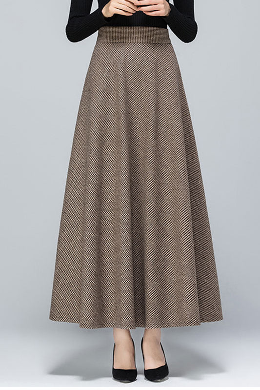 High Waisted Wool Winter Skirt Women C2472