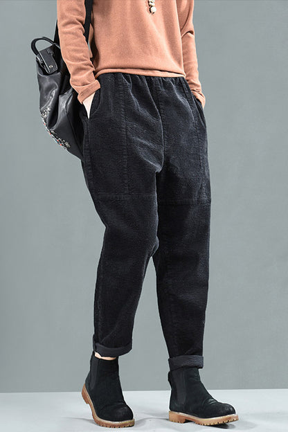 Women Casual Long Corduroy Pants C2952