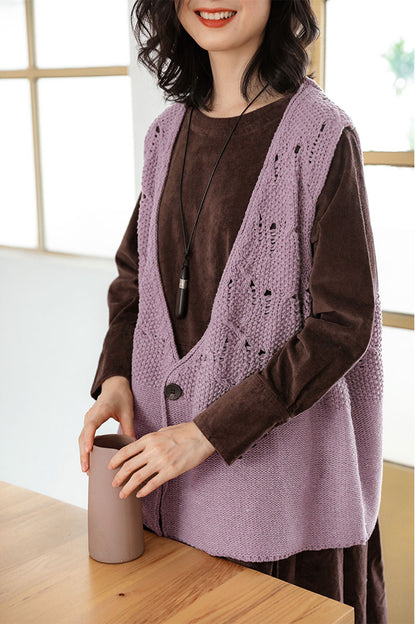 Brown Long Velvet Dress C2451