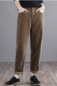 Simple Pure Color Long Corduroy Pants C2971