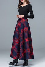 Load image into Gallery viewer, Women A-Line Plaid Wool Skirt C3104
