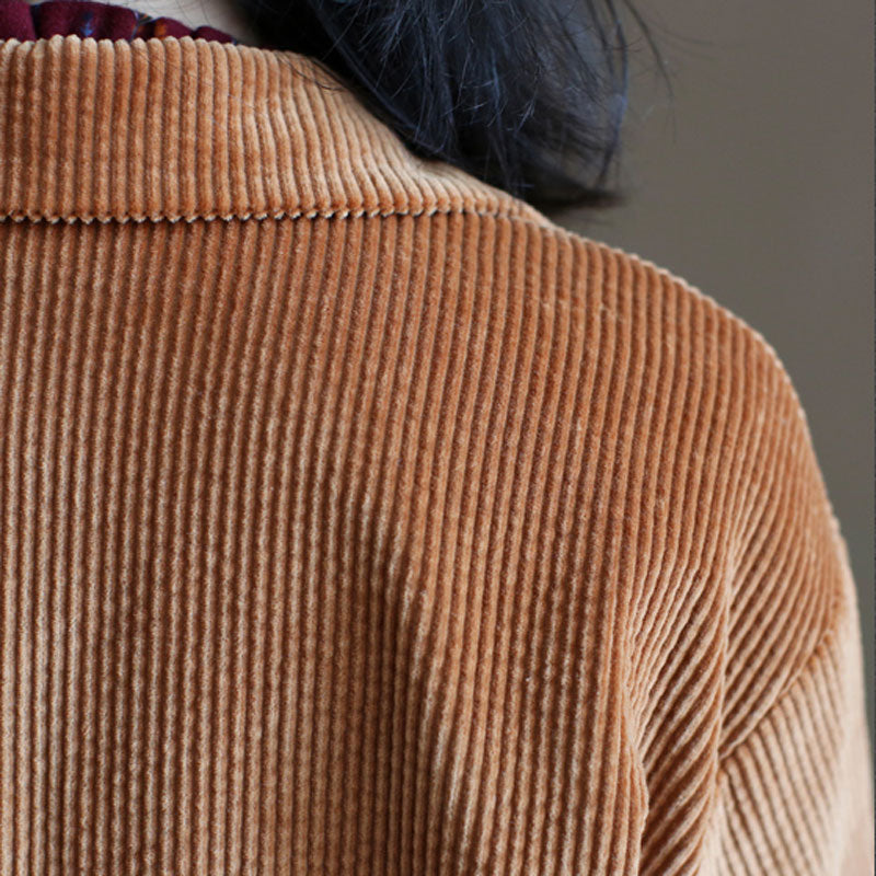 Coffee Color Corduroy Coat C2449