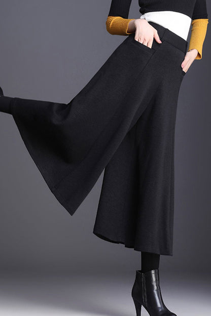 Women Winter Wide Leg Wool Pants C3056