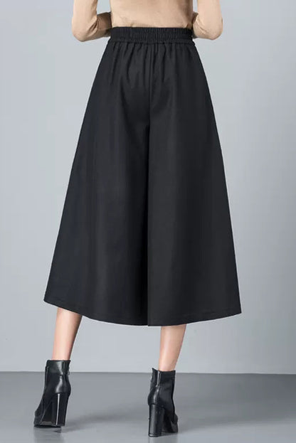 High Waist Loose Wool Pants C3057