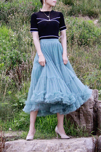 Summer Long Women Tulle Skirt C3186