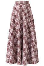 Load image into Gallery viewer, High Waist Long Plaid Wool Skirt C3121
