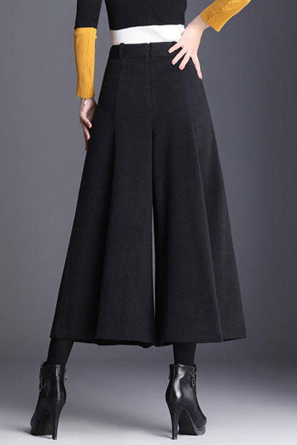 Women Winter Wide Leg Wool Pants C3056