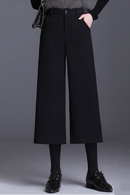 High Waist Wide Leg Wool Pants C3046