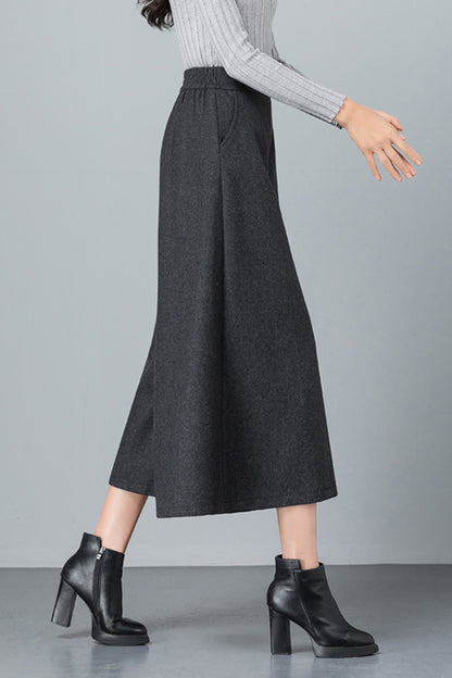 High Waist Loose Wool Pants C3057