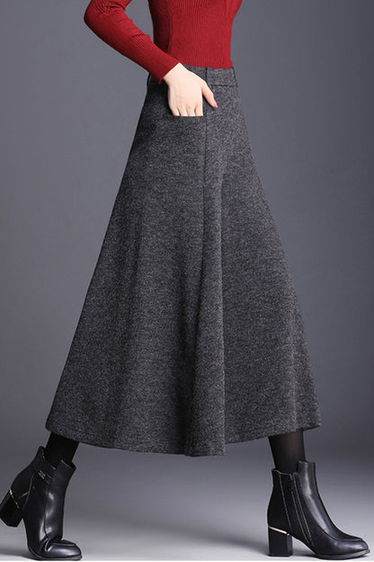 Women Winter Wide Leg Wool Pants C3056