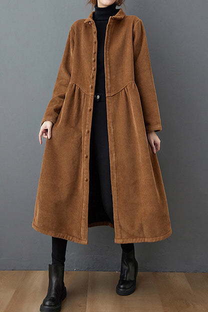 Women Casual Loose Corduroy Coats C2979