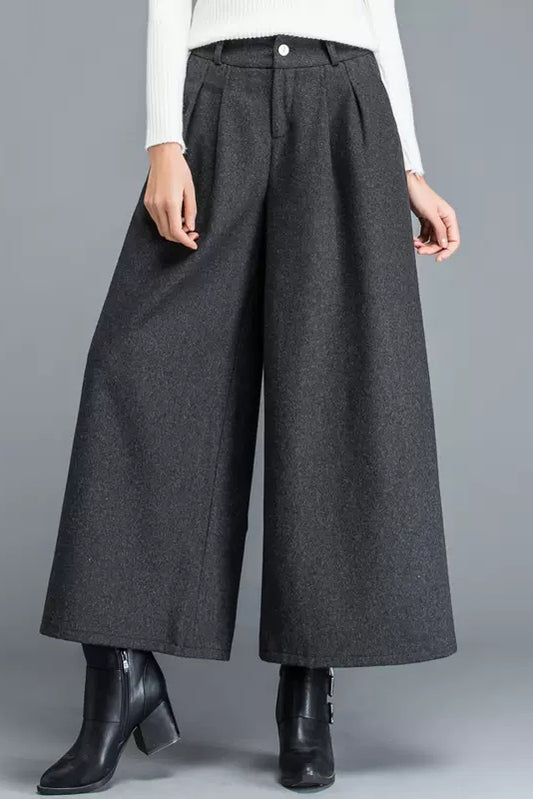 Plus Size Wide Leg Wool Pants C3053