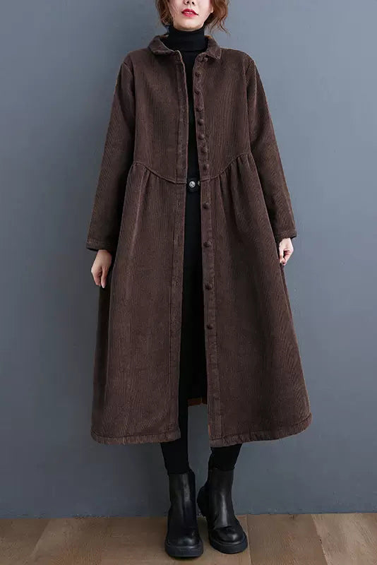 Women Casual Loose Corduroy Coats C2979