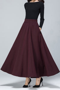 High Elastic Waist Warm Autumn Winter Long Skirt C2481