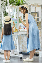 Load image into Gallery viewer, Summer New Women Blue Sleeveless Dress C2900
