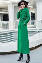 Load image into Gallery viewer, Green A line wool maxi winter coat C2526
