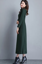 Load image into Gallery viewer, Women Vintage inspired Green Wool Dress C2531

