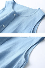 Load image into Gallery viewer, Summer New Women Blue Sleeveless Dress C2900
