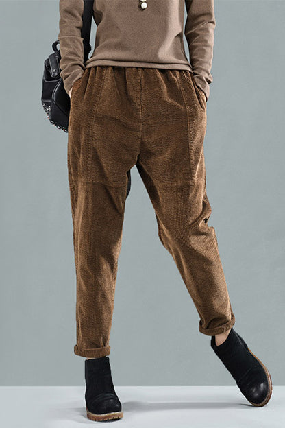 Women Casual Long Corduroy Pants C2952