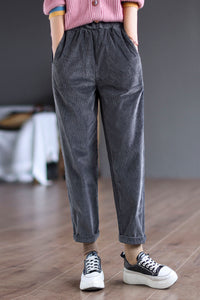Women Soft Simple Corduroy Pants C2972