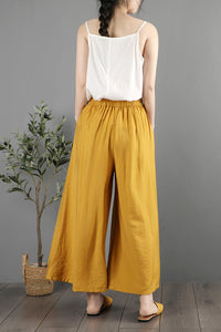 Handmade Casual Loose Women Cotton Linen Pants C2880