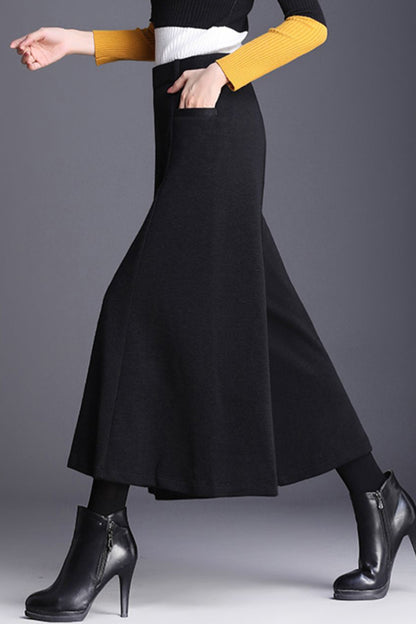 Women Winter Wide Leg Wool Pants C3056