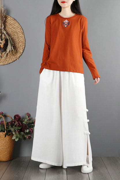 Handmade Cotton Linen Vintage-inspired Pant C2871
