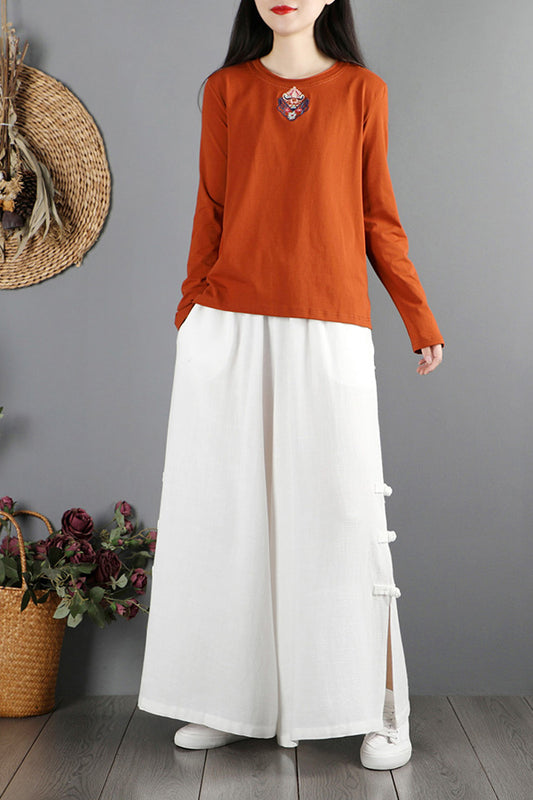 Handmade Cotton Linen Vintage-inspired Pant C2871