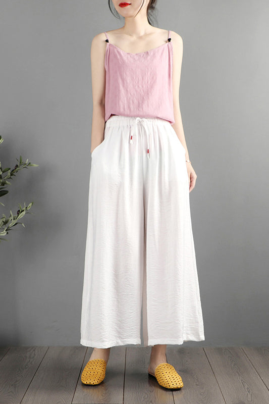 Handmade Casual Loose Women Cotton Linen Pants C2880