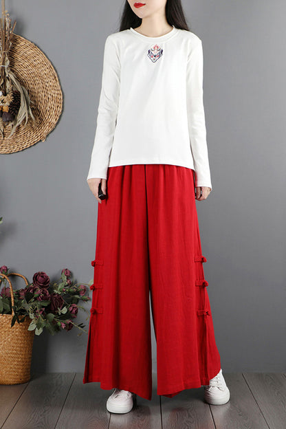Handmade Cotton Linen Vintage-inspired Pant C2871