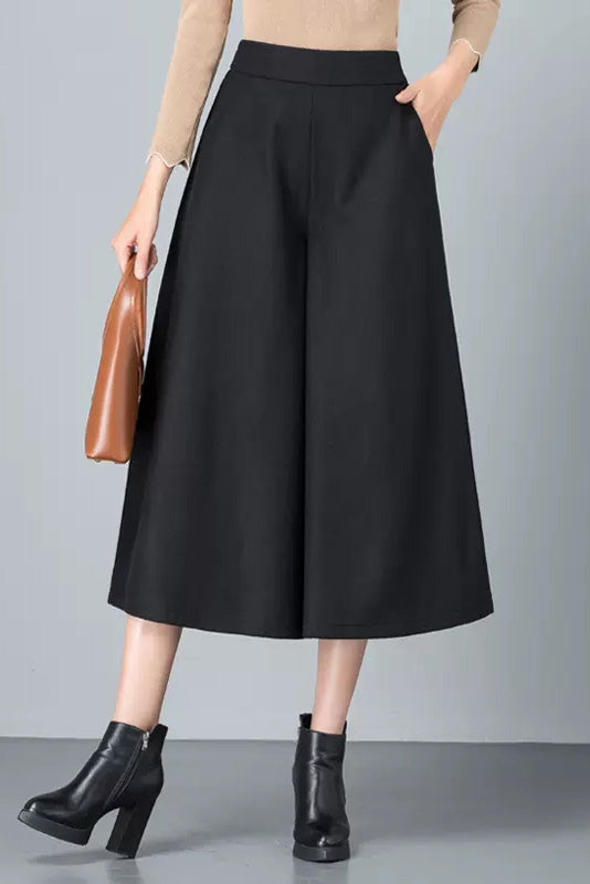High Waist Loose Wool Pants C3057