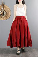 Load image into Gallery viewer, Elastic Waist Cotton Linen Casual Skirt Pants C2870
