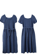 Load image into Gallery viewer, Summer Women Short Sleeves Linen Dress C2897
