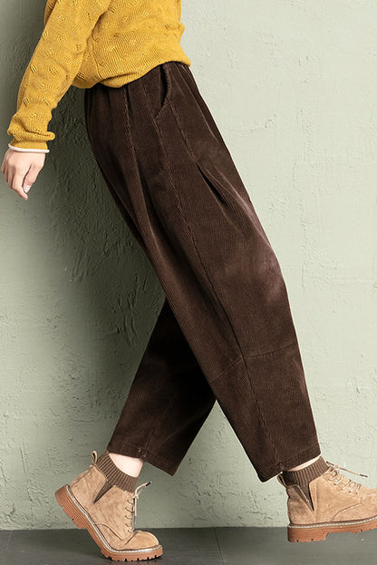 High Waist Thick Corduroy Pants C2964