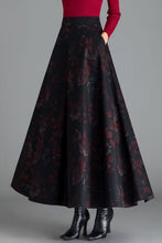 Load image into Gallery viewer, Big Swing A Line Print Wool Skirt Women C2475
