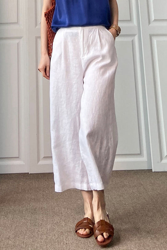 Cotton Linen Wide Leg Women Casual Pants C2892