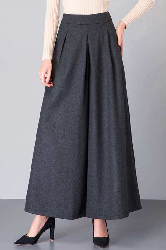 Winter Thick Wide Leg Wool Pants C3050