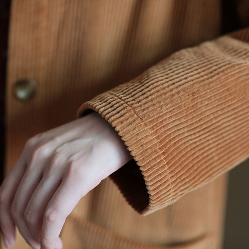Coffee Color Corduroy Coat C2449