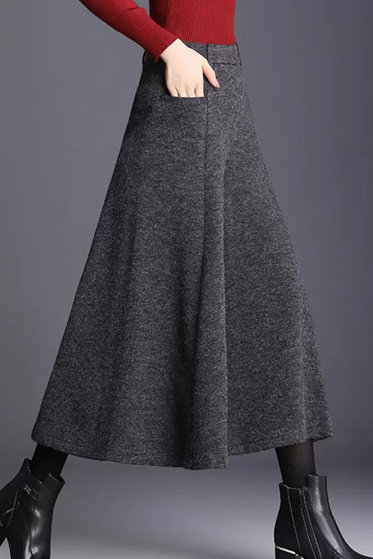 Women Winter Wide Leg Wool Pants C3056