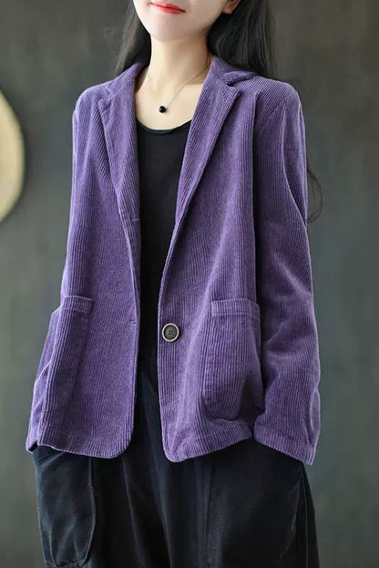 Loose Long Sleeve Corduroy Coats C2984
