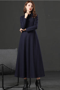 Vintage inspired dress, Long sleeve A Line Dress C2536