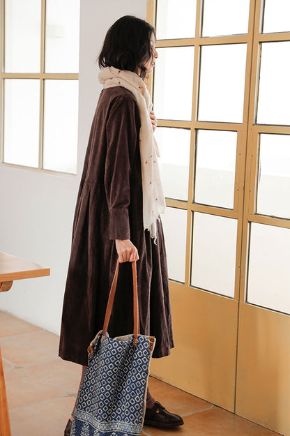 Brown Long Velvet Dress C2451