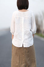 Load image into Gallery viewer, Summer Women&#39;s oversized blouse in White  C2239#YY04329
