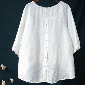 Summer Women's oversized blouse in White  C2239#YY04329