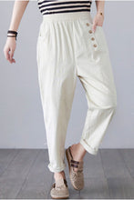 Load image into Gallery viewer, Casual Beige Tapered Linen Pants For Women C2258#YY05134
