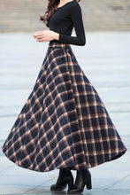 Load image into Gallery viewer, Vintage Inspired Long Maxi Wool Tartan Skirt C2477
