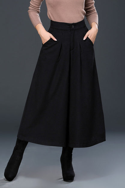 Autumn Winter Wide Leg Wool Pants C3049