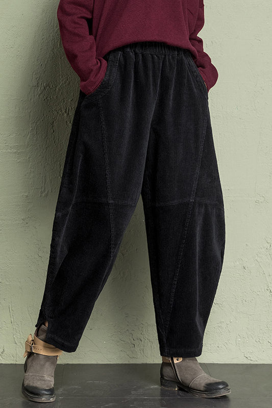 Women High Waist Corduroy Pants C2956